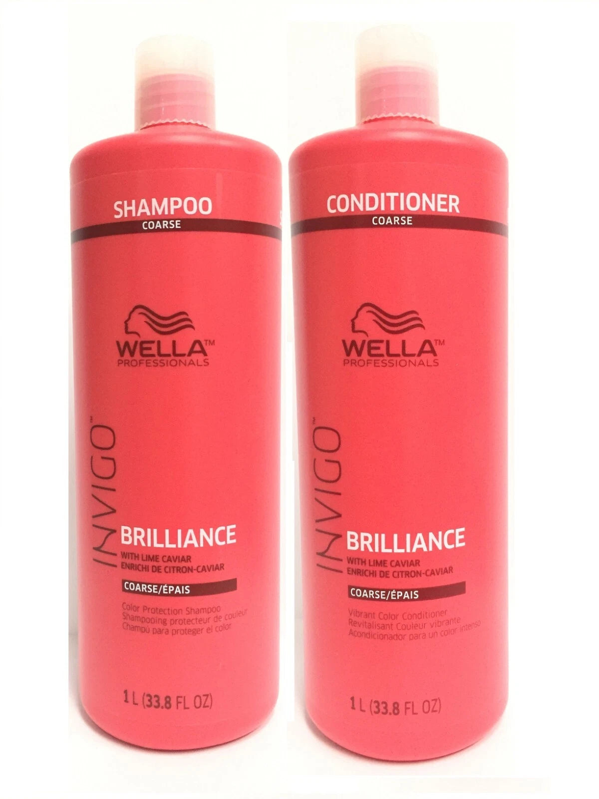 (2 PACK) Wella Invigo Brilliance Shampoo & Conditioner Coarse Duo